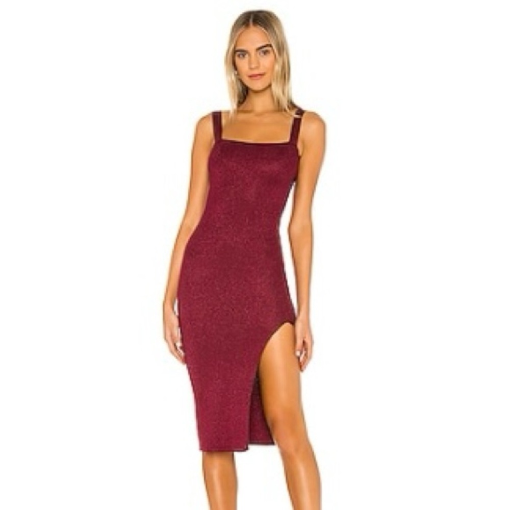 Superdown Burgundy Midi Dress